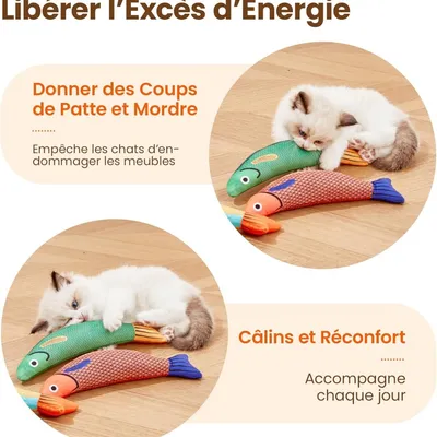 MCBOSON Herbe à chat silvervine 24cm lot de 3 jouets chat saury