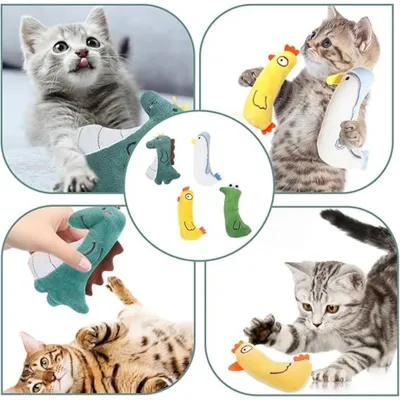 ZooVenture Lot 4 Jouets Peluche Chat Colorés