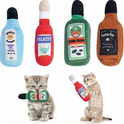 ZooVenture Jouets Chat Bouteille Bière 4 Pièces