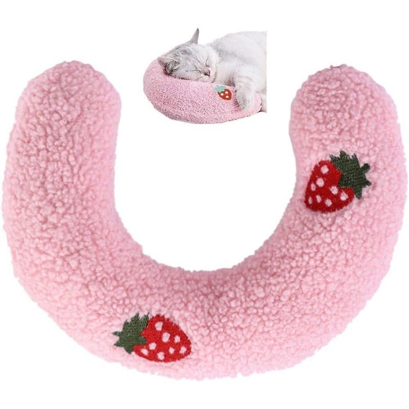 PetTribes U-Form Katzenkissen, halber Donut, Flanell