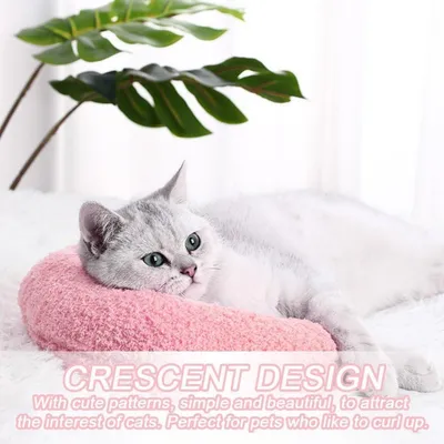 PetTribes Oreiller en U pour Chat Forme Demi-Donut