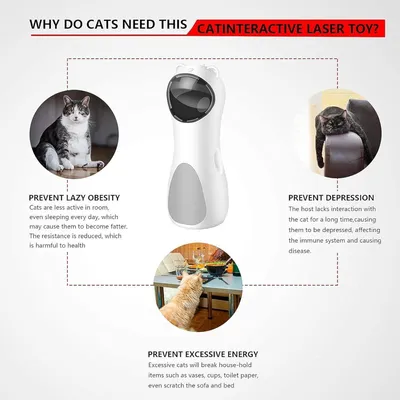 Zoomtopia Jouet laser automatique pour chat trajectoire aléatoire