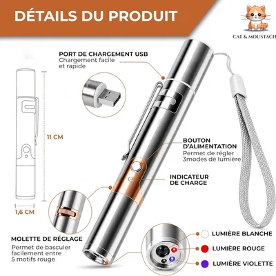 MCBOSON Stylo jouet 7en1 USB rechargeable chien chat
