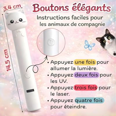 ZooVenture Pointeur Laser Tête Chat 8 Modes Rose