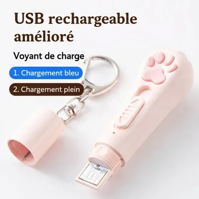 MCBOSON 3 modes réglables recharge USB bleu neptune laser chat chien