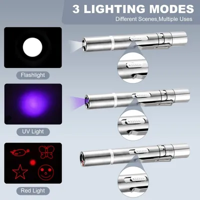 PetTribes Jouet Laser Chat, 3 Modes 5 Motifs, Rechargeable USB