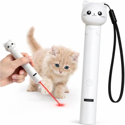 ZooVenture Pointeur Laser Tête Chat 7 Modes blanc
