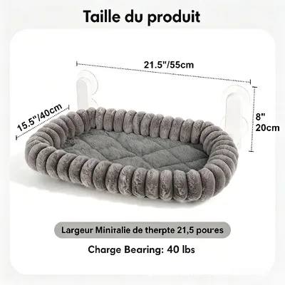 HausPets Hamac pour fenêtre pliable Blanc,55×40cm