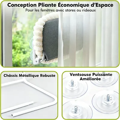 HausPets Hamac pour fenêtre pliable Blanc,55×40cm