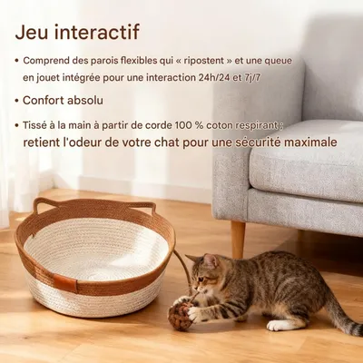 FurryFusion Nid en vannerie pour chats et chiens d'été FurryFusion Nid en vannerie pour chats et chiens d'été