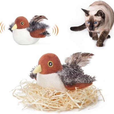 MCBOSON Détecteur mouvement herbe à chat jouet chat moineau