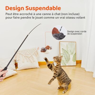 MCBOSON Détecteur mouvement herbe à chat jouet chat moineau