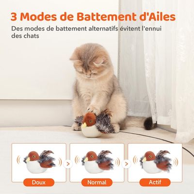 MCBOSON Détecteur mouvement herbe à chat jouet chat moineau