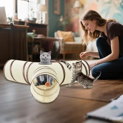 Tunnel pour Chat PetTribes - Pliable, Portable 25.59 pouces