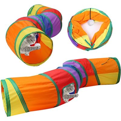 Zoomtopia Jouet Tunnel pliable 2 voies pour chat interactif 123cm