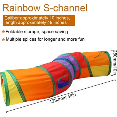 Zoomtopia Jouet Tunnel pliable 2 voies pour chat interactif 123cm Zoomtopia Jouet Tunnel pliable 2 voies pour chat interactif 123cm