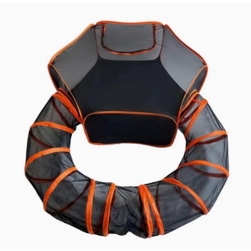 Zoomtopia Tunnel 2 en 1 pour chat avec tente hexagonale 120cm