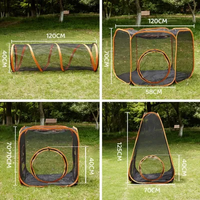 Zoomtopia Tunnel 2 en 1 pour chat avec tente hexagonale 120cm Zoomtopia Tunnel 2 en 1 pour chat avec tente hexagonale 120cm