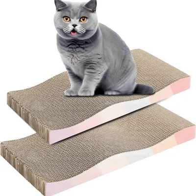 FurryFusion Grands griffes pour chat en carton ondulé double - face FurryFusion Grands griffes pour chat en carton ondulé double - face