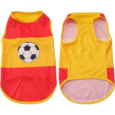 Coupe du monde Veste sport rouge jaune pour chat et chien tissu maille XL