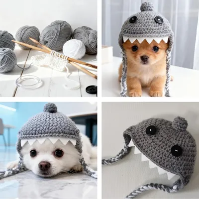 FurryFusion Geflochtene Haube für Katzen und Hunde FurryFusion Geflochtene Haube für Katzen und Hunde