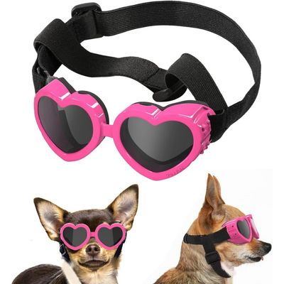 ZooVenture Lunettes Chien UV - Cœur, Respirant, Anti-Vent