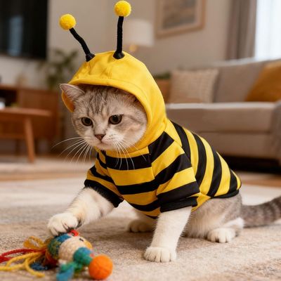 ZooVenture Disfraz de abeja de forro polar para perro, talla M