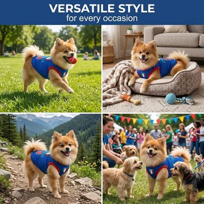 HausPets Camiseta de fútbol de Italia diseño perro transpirable color azul