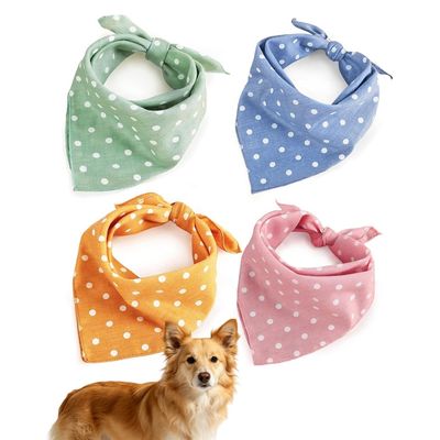 HausPets Lot de 4 Bandanas Chien Réglables Lavables 4 Couleurs
