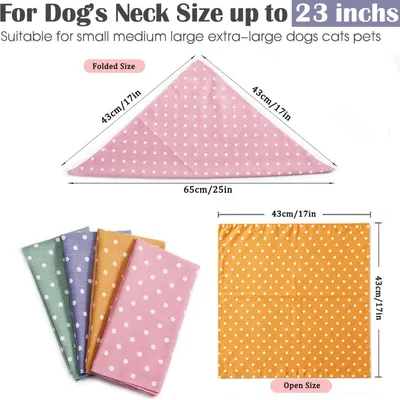 HausPets 4er Pack Verstellbare Waschbare Hunde Halstücher 4 Farben