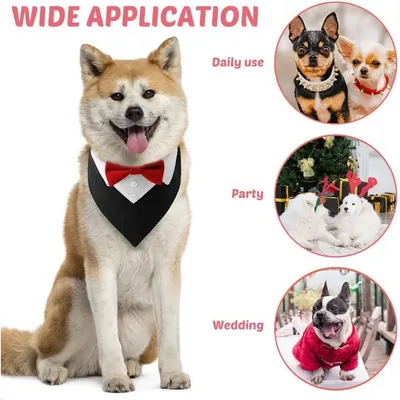 Zoomtopia Collier smoking chien nœud papillon rouge réglable Zoomtopia Collier smoking chien nœud papillon rouge réglable