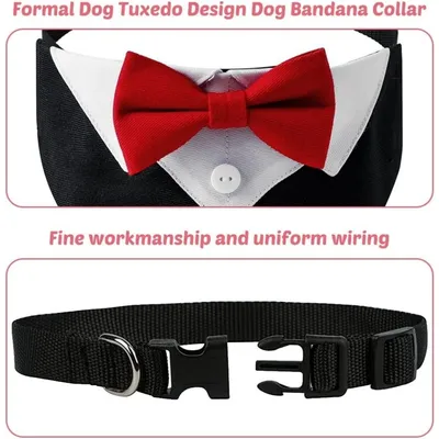 Zoomtopia Collier smoking chien nœud papillon rouge réglable Zoomtopia Collier smoking chien nœud papillon rouge réglable