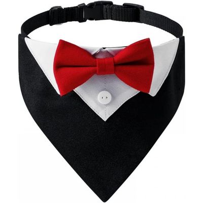 Zoomtopia Collier smoking chien nœud papillon rouge réglable