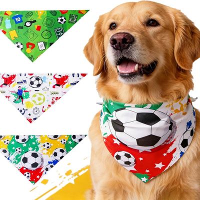 MCBOSON Lot de 3 Bandanas Football Chiens Petits/Moyens Réglables