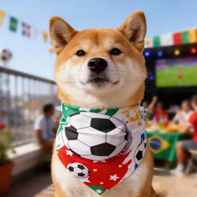 Set 3 Fußball-Bandanas kleine/mittelgroße Hunde, verstellbar weich.