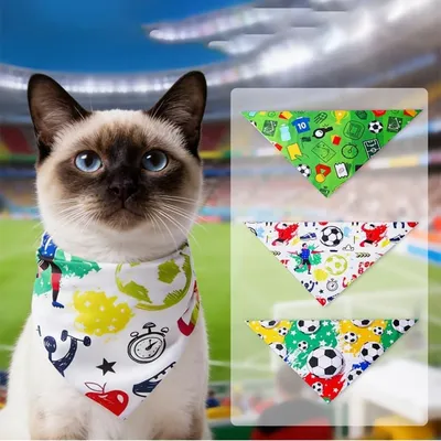 Set 3 Fußball-Bandanas kleine/mittelgroße Hunde, verstellbar weich.