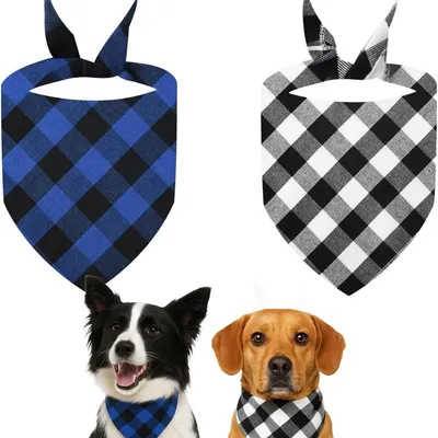HausPets 2er Pack Karierte Hunde Schals Verstellbar Alle Größen HausPets 2er Pack Karierte Hunde Schals Verstellbar Alle Größen