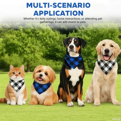 HausPets 2er Pack Karierte Hunde Schals Verstellbar Alle Größen HausPets 2er Pack Karierte Hunde Schals Verstellbar Alle Größen