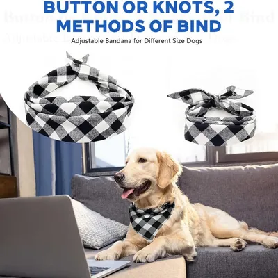 HausPets 2er Pack Karierte Hunde Schals Verstellbar Alle Größen HausPets 2er Pack Karierte Hunde Schals Verstellbar Alle Größen