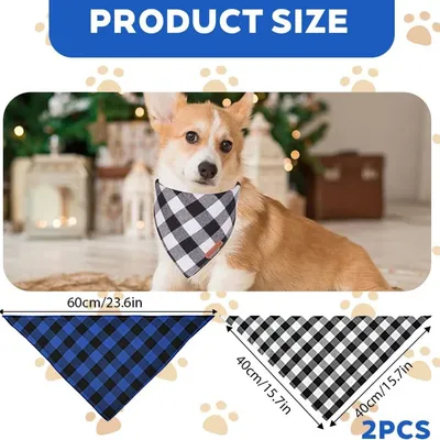 HausPets 2er Pack Karierte Hunde Schals Verstellbar Alle Größen HausPets 2er Pack Karierte Hunde Schals Verstellbar Alle Größen