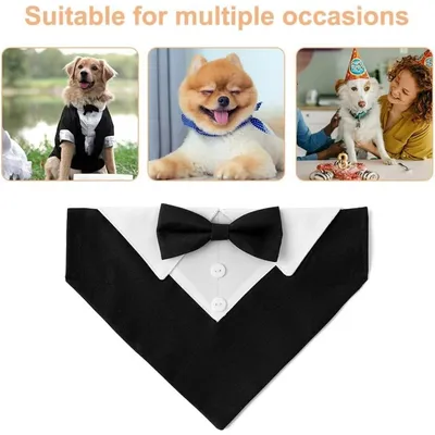 Zoomtopia Collier bandana chien smoking nœud papillon + cravate