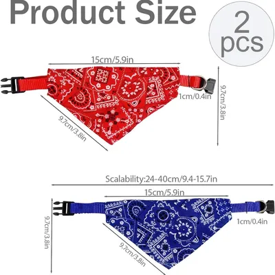 HausPets 2er Pack Verstellbare Hunde Halstücher Rot + Blau HausPets 2er Pack Verstellbare Hunde Halstücher Rot + Blau