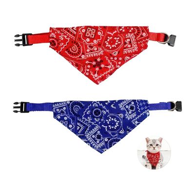HausPets Lot de 2 Bandanas Chien Réglables Rouge + Bleu