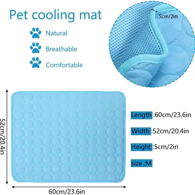 MCBOSON Tapis rafraîchissant bleu 62x50cm chat chien MCBOSON Tapis rafraîchissant bleu 62x50cm chat chien