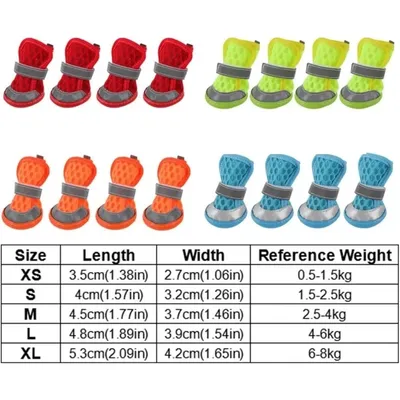 Zoomtopia Chaussures chien taille S bleu réfléchissantes lot 4 Zoomtopia Chaussures chien taille S bleu réfléchissantes lot 4