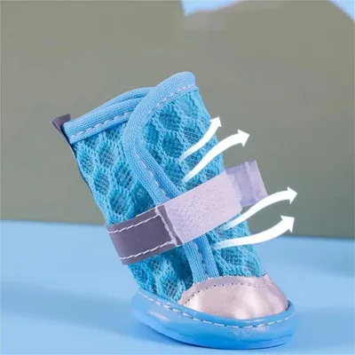 Zoomtopia Chaussures chien taille S bleu réfléchissantes lot 4 Zoomtopia Chaussures chien taille S bleu réfléchissantes lot 4