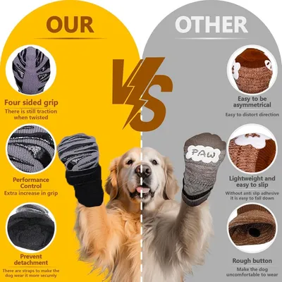 HausPets Juego de 4 zapatos impermeables antideslizantes perros, talla L
