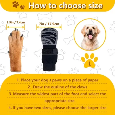 HausPets Juego de 4 zapatos impermeables antideslizantes perros, talla L