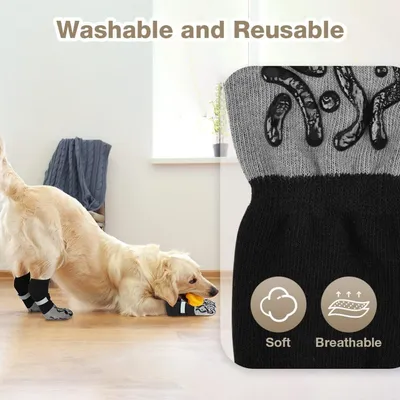 Rutschfeste Socken Hund/Katze Größe L verstellbar 2 Paare. Rutschfeste Socken Hund/Katze Größe L verstellbar 2 Paare.