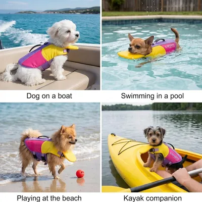 HausPets Hundeschwimmweste mit Griff Lila,M